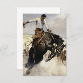 WHD Koernerによる「ブリーズライディング」ウェスタンアート サンキューカード (正面/裏面)