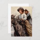 WHD Koerner著「Riding the Range」 サンキューカード (正面/裏面)