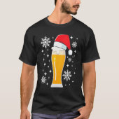 Wheat Beer Wheat Beer with Christmas Hat   Beer Dr Tシャツ (正面)