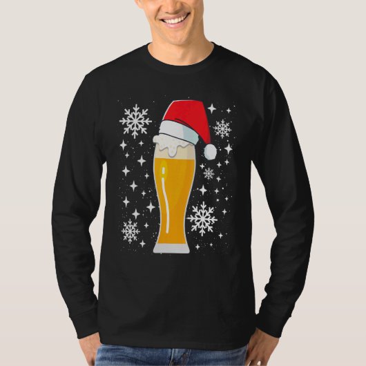 Wheat Beer Wheat Beer with Christmas Hat  Beer Dri Tシャツ (正面)