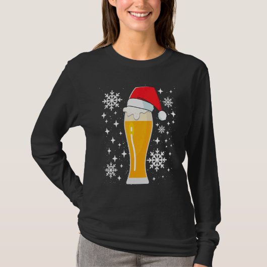 Wheat Beer Wheat Beer with Christmas Hat  Beer Dri Tシャツ (正面)