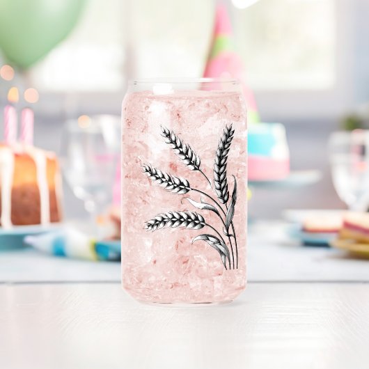 Wheat Ears Etched Wedding Glasses ガラス缶 (インサイチュ (バースデー))