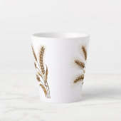 Wheat Ears Latte Mug – Rustic Farmhouse Coffee Cup カフェラテマグ (正面)