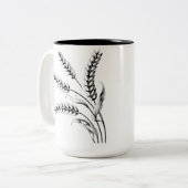 Wheat Ears Mug – Rustic Farmhouse Coffee Cup ツートーンマグカップ (正面左)