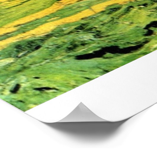 Wheat Field Under Clouded Sky by Vincent van Gogh ポスター (角)