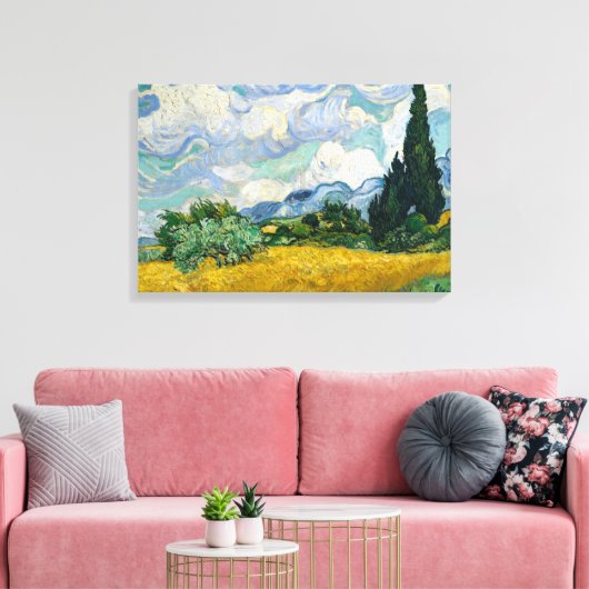 Wheat Field with Cypresses Canvas Prints キャンバスプリント (インサイチュ (リビング))