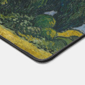 Wheat Field with Cypresses, Oil Painting, Van Gogh デスクマット (コーナー)