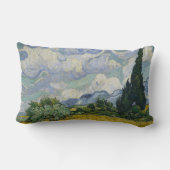 Wheat Field with Cypresses, Oil Painting, Van Gogh ランバークッション (裏面)