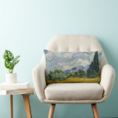 Wheat Field with Cypresses, Oil Painting, Van Gogh ランバークッション (椅子)