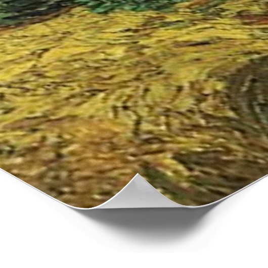 Wheat Field with Cypresses,Vincent Van Gogh ポスター (角)