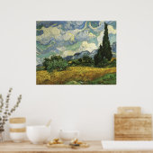 Wheat Field with Cypresses,Vincent Van Gogh ポスター (キッチン)
