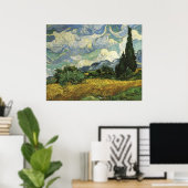 Wheat Field with Cypresses,Vincent Van Gogh ポスター (ホームオフィス)
