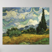 Wheat Field with Cypresses,Vincent Van Gogh ポスター (正面)