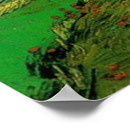 Wheat Fields at Auvers Under Clouded Sky, Vincent ポスター (角)