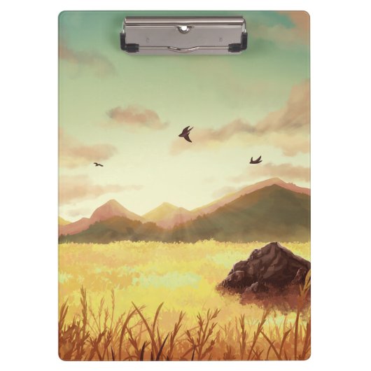 Wheat fields at sunrise クリップボード (正面)