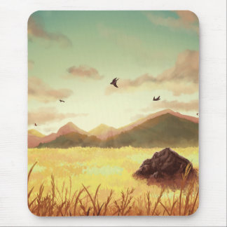Wheat fields at sunrise マウスパッド