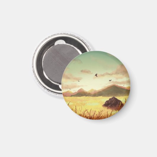 Wheat fields at sunrise マグネット (正面/裏面)