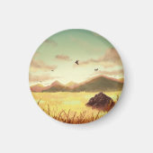 Wheat fields at sunrise マグネット (正面)