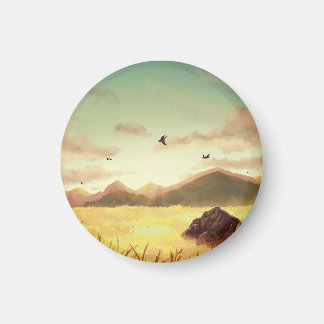Wheat fields at sunrise マグネット
