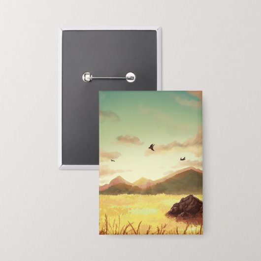 Wheat fields at sunrise 缶バッジ (正面/裏面)