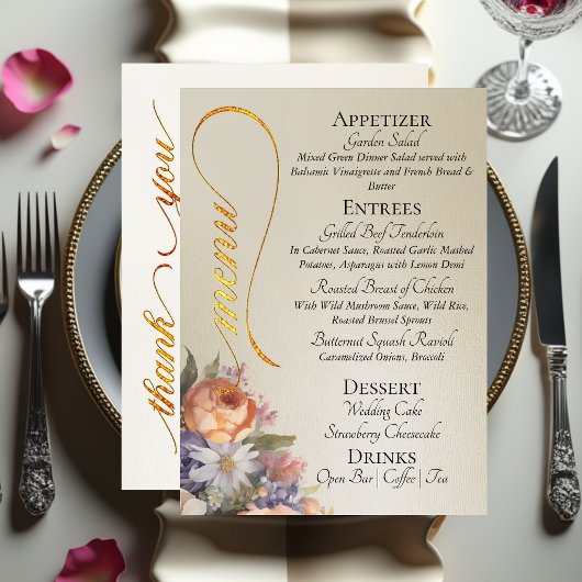 Wheat - Monogram, Wildflowers & Thank You  メニュー