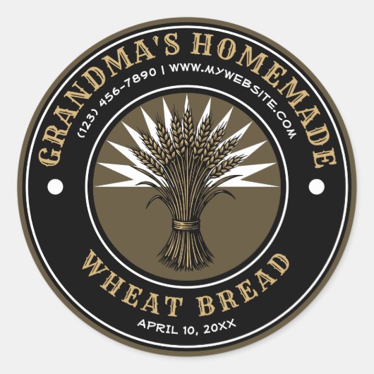 Wheat Sheave Label Template ラウンドシール (正面)