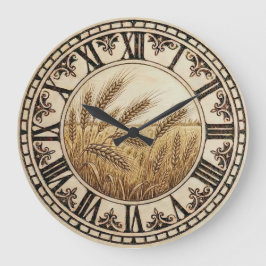 Wheat Wall Clock | Farmhouse Decor ラージ壁時計