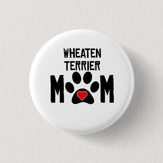 Wheatenテリアのお母さん 缶バッジ (正面)