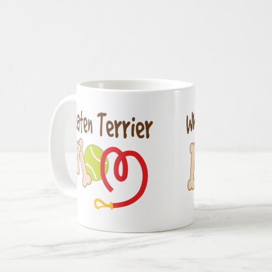 Wheatenテリア犬の品種お母さんのギフト コーヒーマグカップ (正面左)