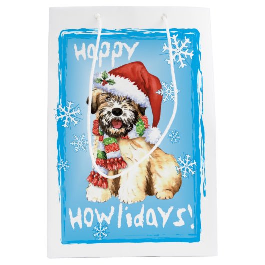 Wheaten幸せなHowlidays ミディアムペーパーバッグ (正面)