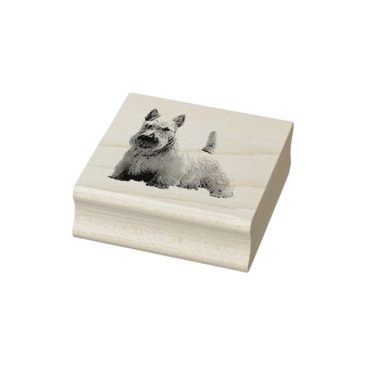 Wheaten Scotish terrier happy/front-sisting view ラバースタンプ (スタンプ)