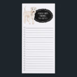 Wheaten Terierショッピング一覧磁気メモ帳 マグネットノートパッド<br><div class="desc">黒い黒板の枠に君の名前をつけたホイートン・テリアの犬を取りにパーソナライズされた行くのにかわいいもの。</div>