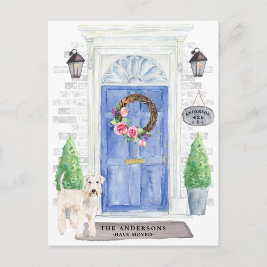 Wheaten Terier引っ越し案内はがき ポストカード (正面)