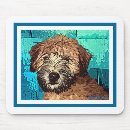 WHEATEN TERRIER：ウェットパピー マウスパッド (正面)