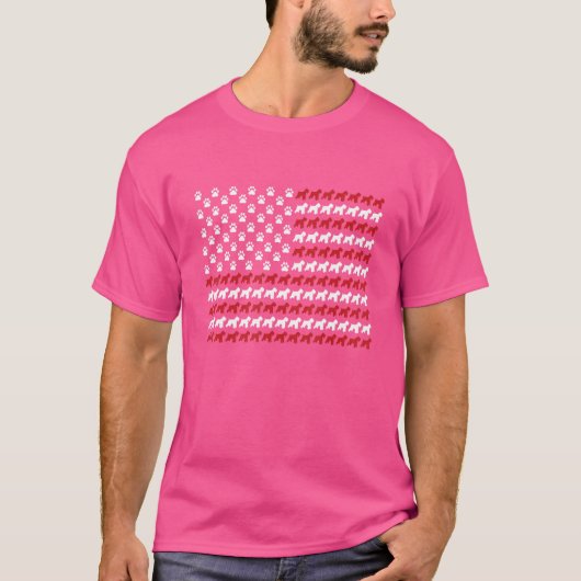 Wheaten Terrier 4th Of July Dog Paw Print Tシャツ (正面)