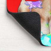 Wheaten Terrier Artist (Red Bkgd) マウスパッド (コーナー)