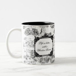 WHEATEN Terrier Black Toile（カスタマイズ付き） ツートーンマグカップ