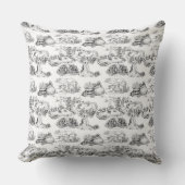 WHEATEN Terrier Black Toile & Gingham クッション (正面)