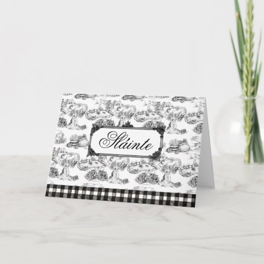 WHEATEN Terrier Black Toile "Slainte" Gaelic サンキューカード (正面)