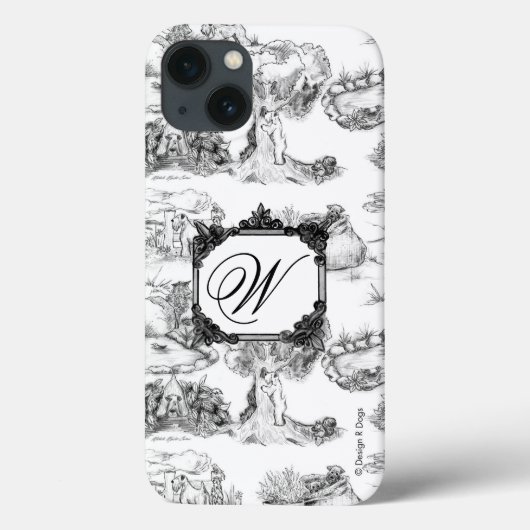 WHEATEN Terrier Black Toile w/Monogram Case-Mate iPhoneケース (裏面)