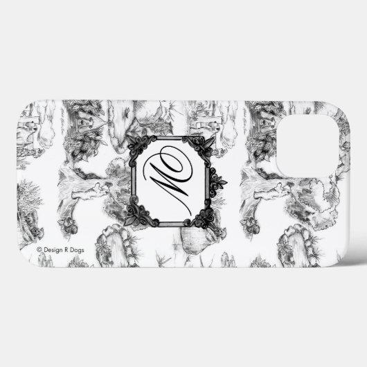 WHEATEN Terrier Black Toile w/Monogram Case-Mate iPhoneケース (裏面 (横))