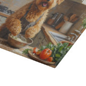 Wheaten Terrier Cooking in Kitchen カッティングボード (角)
