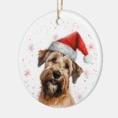 Wheaten Terrier Dog Christmas Personalized セラミックオーナメント (左)