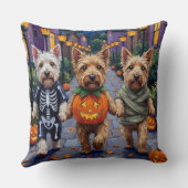 Wheaten Terrier Dogs In Halloween Cotumes クッション (裏面)
