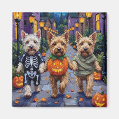 Wheaten Terrier Dogs In Halloween Cotumes マグネット (正面)