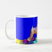 Wheaten Terrier: "The Painter" （青） コーヒーマグカップ (左)