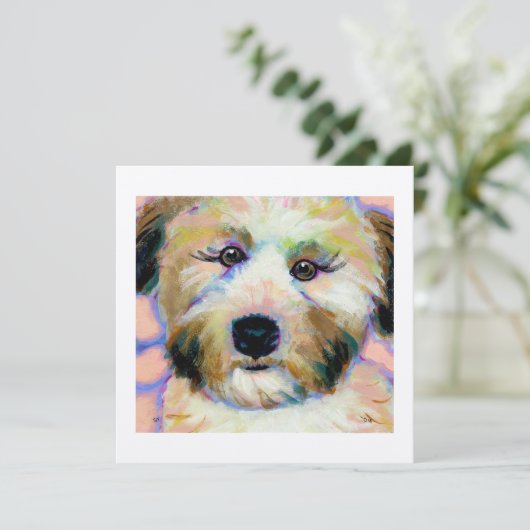 Wheatensの中間ビジネス-おもしろい犬の芸術カード 招待状 (スタンド正面)