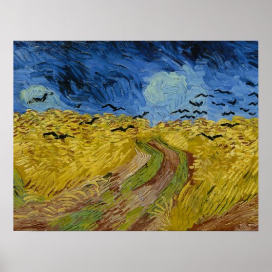 Wheatfield With Crows Painting Vincent Van Gogh ポスター (正面)