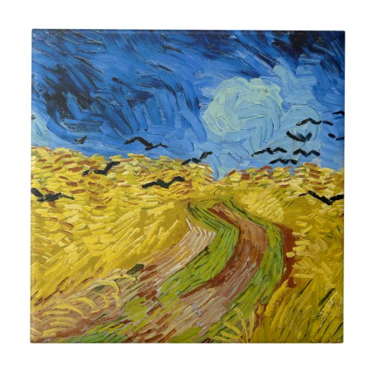 Wheatfield with crows - Vincent Van Gogh (1890) タイル (正面)