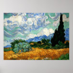 Wheatfield with Cypress by Vincent van Gogh ポスター<br><div class="desc">Wheatfield with Cypress,  fine art landscape painting by Vincent van Gogh</div>